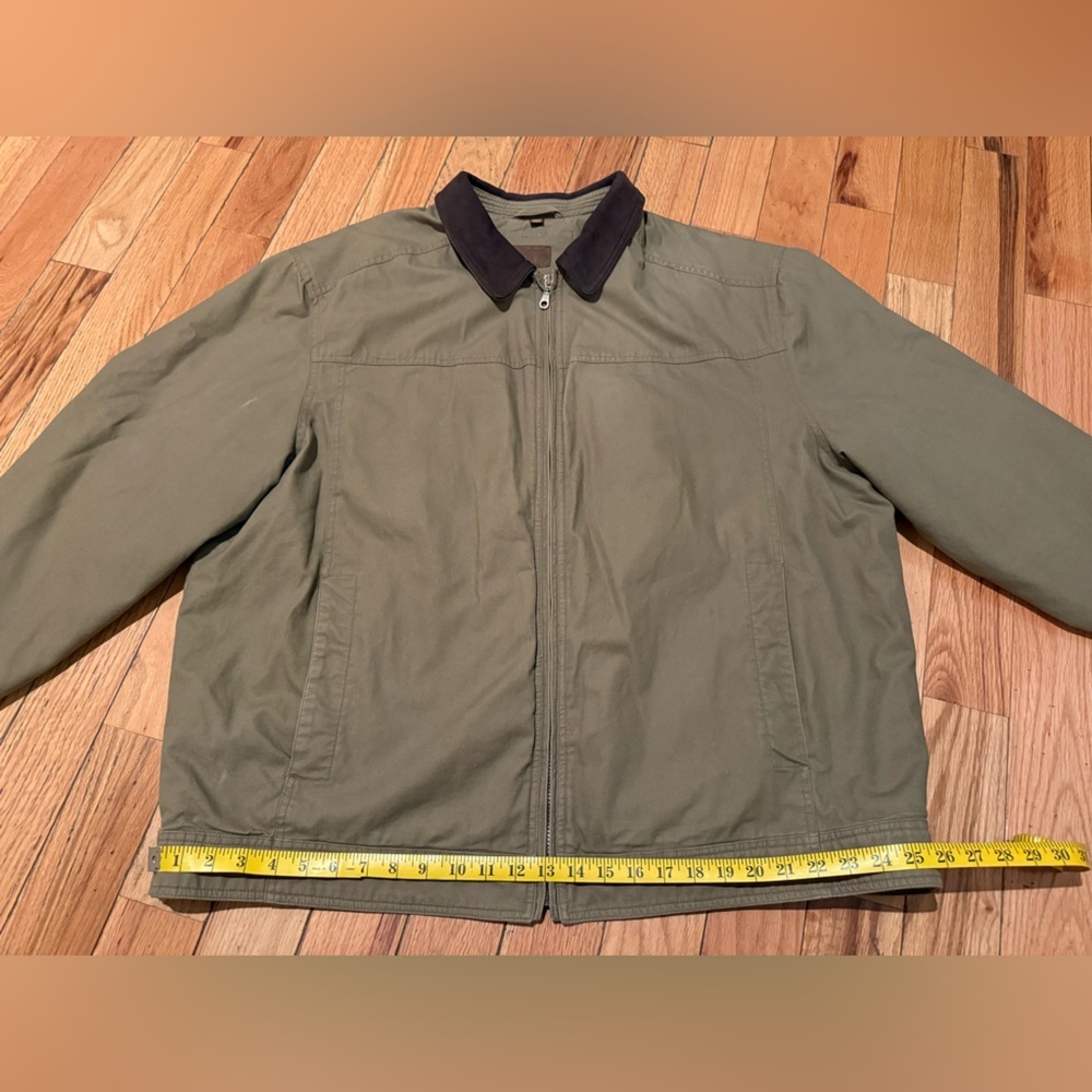 St Johns Bay Green Chore Barn Coat Jacket Flannel Lined Men’s Size XXL - Picture 13 of 16